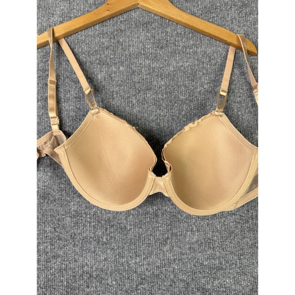 Victoria's Secret 34D Demi‎ Bra Nude Floral Lace Underwire Lined Beige - Picture 8 of 10